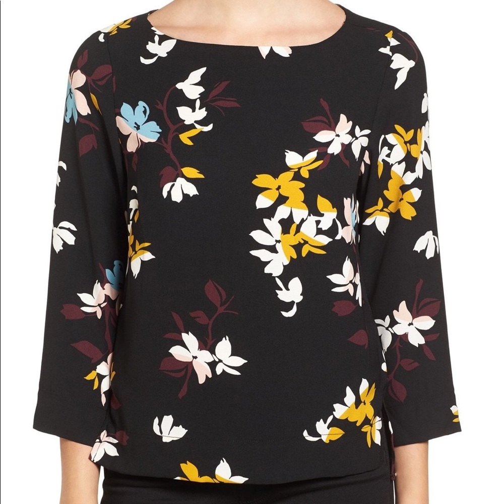 Halogen Printed Boatneck Blouse